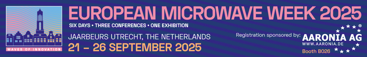 Header banner for the conference: European Microwave Week 2025. This goes from 21 September 2025 to 26 September 2025 in Utrecht.
